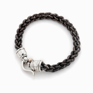 Titanium Bracelet With Silver Clasp and a Gold Dot