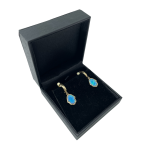 Opal Hamsa Earrings 14k Yellow Gold