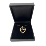 14k Gold Heart Cutout Name Pendant