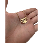 14k Gold Heart Name Necklace Set With a Diamond
