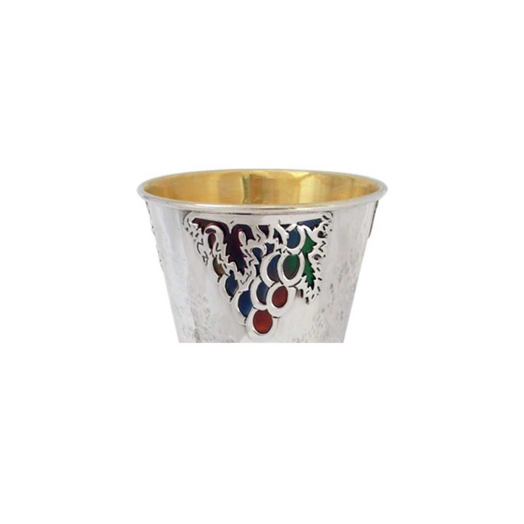 Silver Kiddush Cup – Micha Enameled