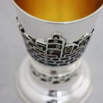 Silver Jerusalem Multicolored Enamel Kiddush Cup