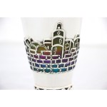 Silver Jerusalem Multicolored Enamel Kiddush Cup