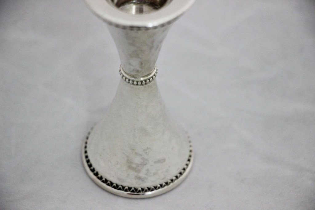 Silver Hammered Candle Holders