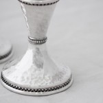 Silver Hammered Candle Holders