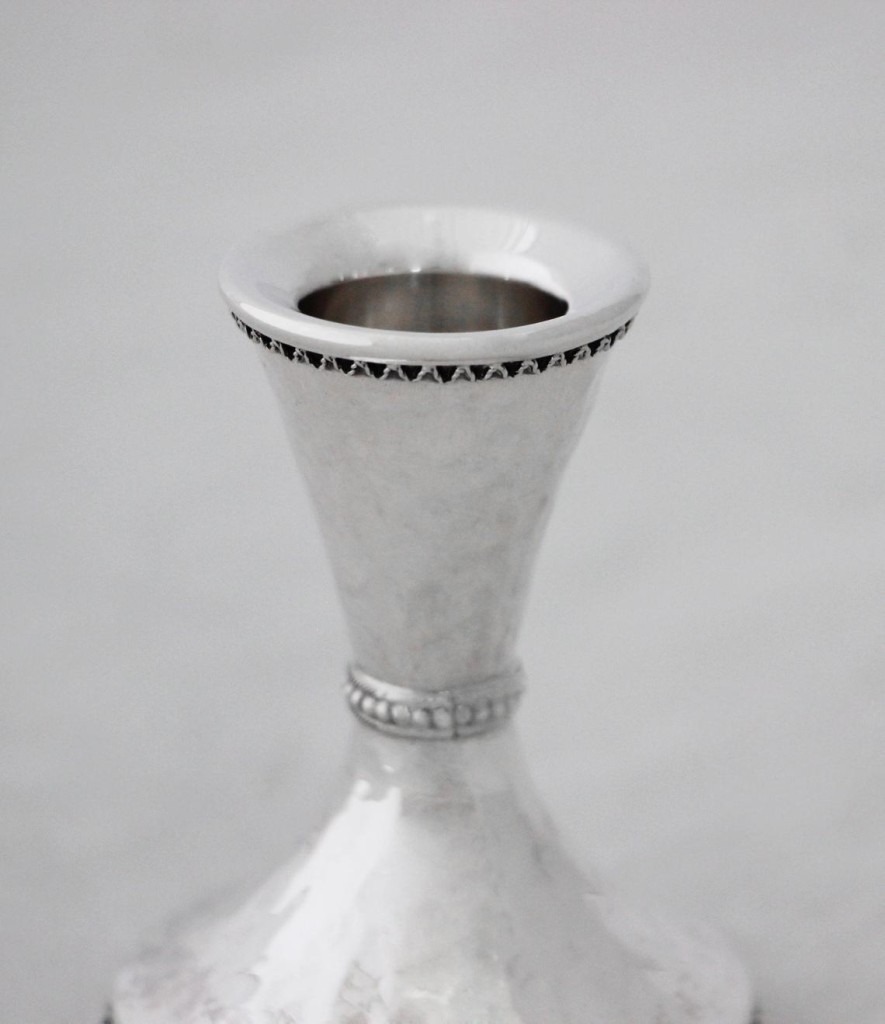 Silver Hammered Candle Holders