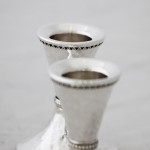 Silver Hammered Candle Holders