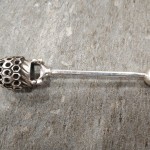 Sterling Silver Honey Spoon HoneyComb Design