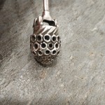Sterling Silver Honey Spoon HoneyComb Design