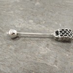 Sterling Silver Honey Spoon HoneyComb Design