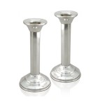 Yael Sterling Silver Column Candlesticks