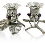 Sterling Silver Flower Candlesticks