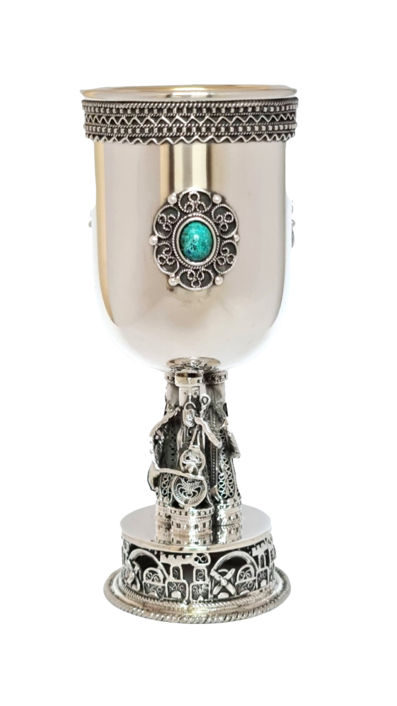 Silver Music Band Eilat Stone Kiddush Cup