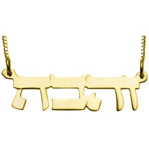 Large Font 14k Gold Name Necklace Double Thickness