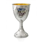 Levi Hammered Enamel Kiddush Cup