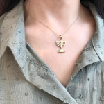 Menorah Pendant in 14k Gold