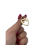 14k Gold Heart Cutout Name Pendant