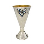 Natan Hammered Silver Enamel Kiddush Cup