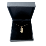 14k Gold Filigree Turquoise Hamsa Pendant