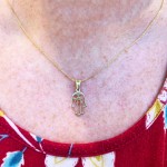 Hebrew jewelry – Hamsa Hai Hand Yellow Gold Cutout Pendant