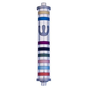 Aluminum Striped Mezuzah (Medium)