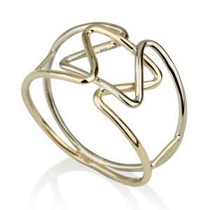 14K Gold Ring with Interwoven Star of David