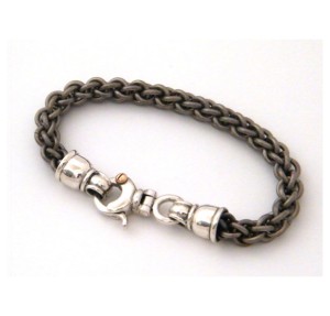 Titanium and Silver Link Chain Bracelet