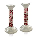 Tova Small Red Floral Candlesticks