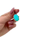 Blue Opal Hamsa Pendant in 14k Yellow Gold