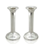 Yael Sterling Silver Column Candlesticks