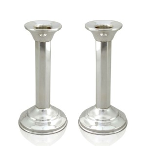 Yael Sterling Silver Column Candlesticks