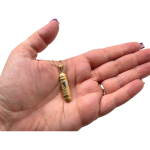14k Gold Hammered Round Mezuzah Pendant