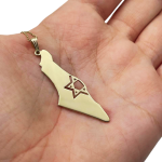Map of Israel with Star of David 14K Gold Pendant