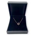 Diamond Star of David Linked Necklace in 14K Gold – Petite