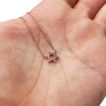 Diamond Star of David Linked Necklace in 14K Gold – Petite