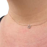 Diamond Star of David Linked Necklace in 14K Gold – Petite