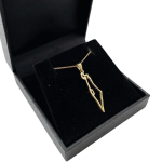 Outline Map of Israel 14K Gold Pendant