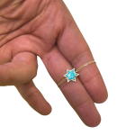 Star of David Opal Chain Bracelet in 14K Gold