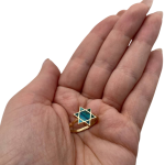 Israeli Eilat Stone Star of David Ring in 14K Gold
