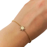 Diamond Star of David Chain Bracelet in 14K Gold