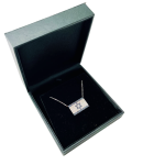 Israeli Flag Necklace in 14K White Gold with Diamonds and Blue Sapphires