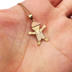 Little Boy Charm Pendant in 14K Tri-color Gold