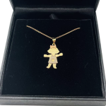 Little Girl Charm Pendant in 14K Tri-color Gold