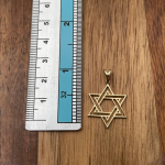 Star of David Double Outline Interwoven Pendant in 14K Gold