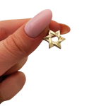 Modern Star of David Pendant in 14K Gold Semi Textured Interwoven Style