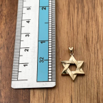 Modern Star of David Pendant in 14K Gold Semi Textured Interwoven Style