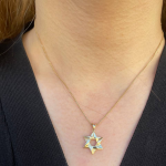 Modern Star of David Pendant in 14K Gold Semi Textured Interwoven Style