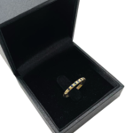 Blue Sapphires Slim Elegant Ring in 14K Hammered Gold