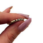 Blue Sapphires Slim Elegant Ring in 14K Hammered Gold