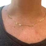 14K Gold Multiple Hebrew Name Necklace